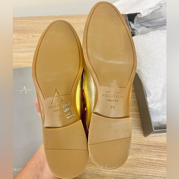 NEW Aquatalia Emmaline Metallic Weatherproof Flats - Size 9.5 - Picture 3 of 6